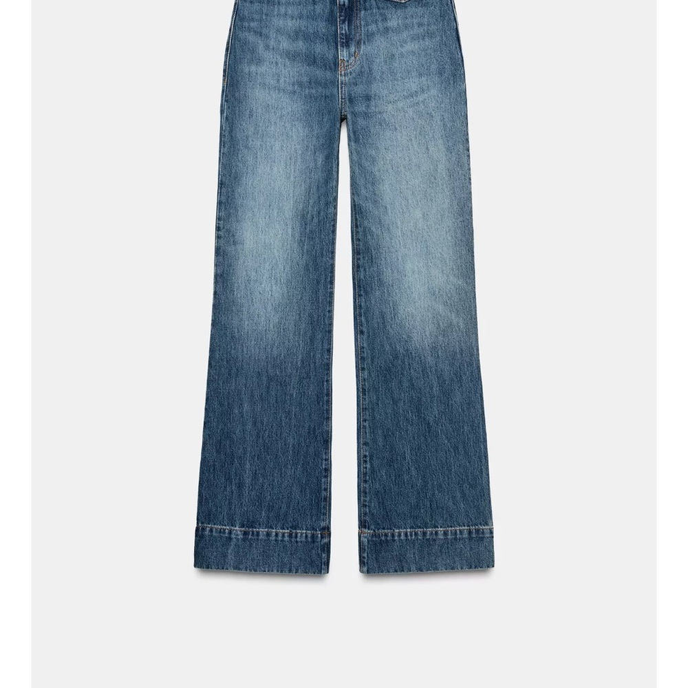 Zara Blue Flare & Wide Leg Jeans - Picture 3 of 7